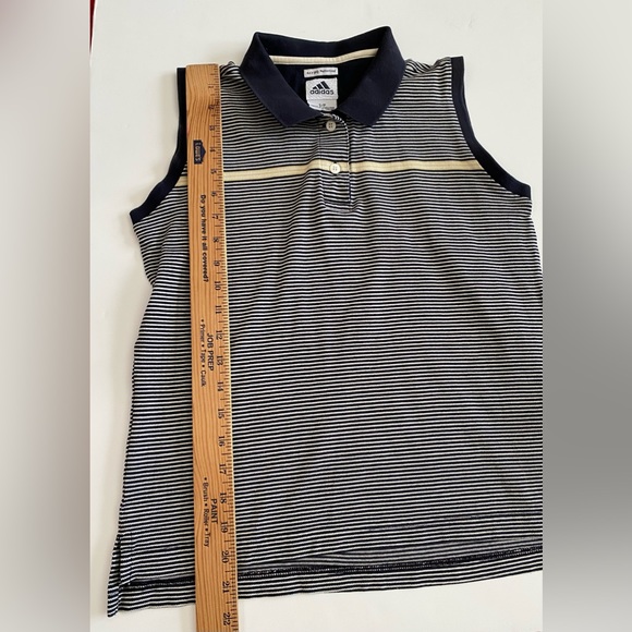 ADIDAS 60's 2 Ply Mercerized Black White Striped Polo Shirt- Women’s SP - Picture 2 of 9